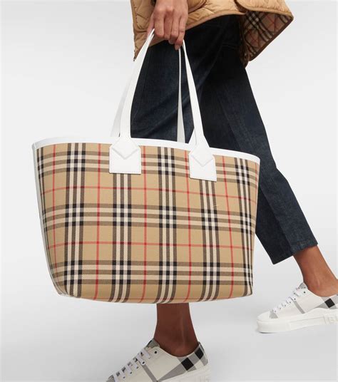 burberry baby banner tote bag|burberry checked canvas tote bag.